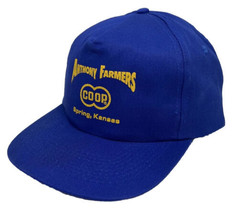 Vintage Anthony Farmers CO OP Hat Cap Snap Back Blue KC Caps Spring KS One Size - £15.68 GBP