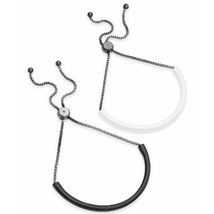 Inc Black-Tone 2-Pc. Set Enamel Tube Bolo Bracelets - £10.27 GBP