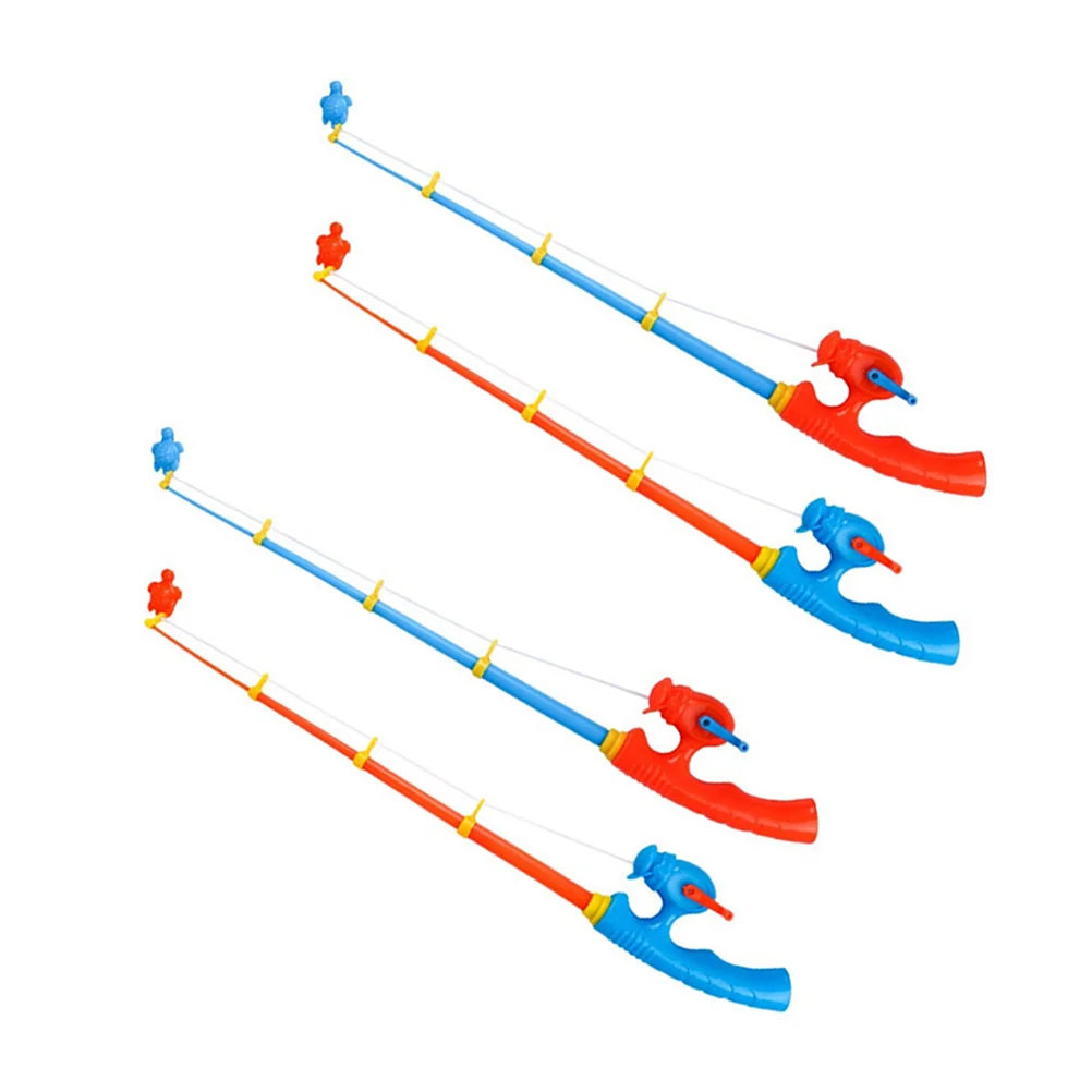 4 Pcs Children&#39;s Fishing Rod Toy Automatic Magnetic Plaything Plastic - £12.04 GBP+