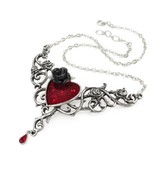 Alchemy P721 The Blood Rose Heart Pendant Necklace Gothic Red England - $1,568.39 MXN