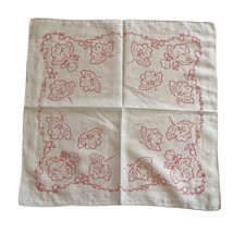 Handkerchief White Pink Floral Flowers Hankie 12.75x13” - $7.20