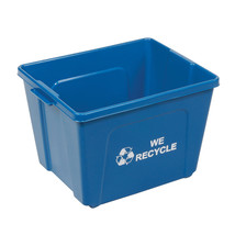 Global Industrial 14 Gallon Recycling Bin Blue Plastic - £29.87 GBP