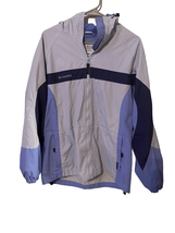 Columbia Womens Blue Gray Full Zip Hooded Lightweight Jacket Windbreaker... - $30.86