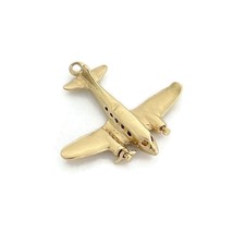 Vintage 1940&#39;s Retro Prop Airplane Charm Pendant 12K Yellow Gold, 1.65 G... - £299.88 GBP