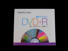Recordable Dvd&#39;s Memorex 4.7Gb/16x DVD-R 9-Pack 120 Min Set Of 9 Dvr&#39;s - £6.92 GBP