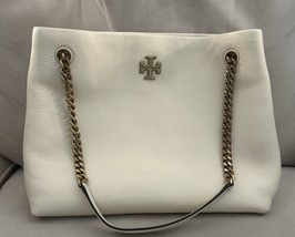 Tory Burch Kira Pebbled Leather Tote Chain Bag New Cream - £244.90 GBP