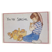 Postcard You&#39;re Special Girl Holding Kittens The North Shore Animal League - $89.48 MXN