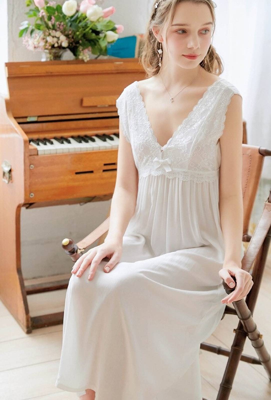 Chemise Edwardian Nightgown For Women| French Nightgown| Vintage Dresses | Summe