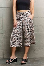 Ninexis Leopard High Waist Flowy Wide Leg Pants with Pockets - £16.10 GBP