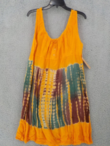 Raya Sun Women Sleeveless Dress Sz 2X Tie Dye Pattern Drawstring Neck Back Nwt - £15.63 GBP