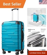 Durable ABS Carry-On Suitcase in Lake Blue with TSA Combo Lock - 38L Cap... - $97.49