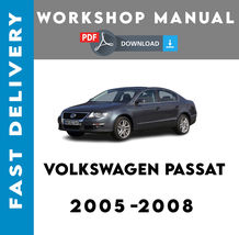 Volkswagen Vw Passat 2005 2006 2007 2008 Service Repair Workshop Manual - £4.80 GBP