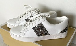 New Michael Kors Catelyn Stripe Lace up Nappa sneakers size 6 White Pearl Grey - £68.27 GBP
