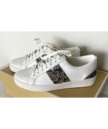 New Michael Kors Catelyn Stripe Lace up Nappa sneakers size 6 White Pear... - £67.02 GBP