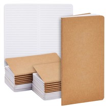24 Pack Lined Kraft Paper Notebook Bulk Set, H5 Travel Journal Pack With 40 Shee - £34.88 GBP
