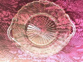Pink Sierra Depression Glass Handled Serving Tray 10&quot; W - £14.44 GBP