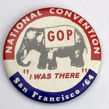 GOP 1964 National Convention San Francisco Pin Button Vintage 60s Republ... - £7.85 GBP
