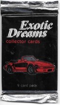 Exotic Dreams Sports Cars Trading Cards One FACTORY SEALED 9 Card Pack 1992 - £1.61 GBP