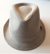 Nouveau Chapeau Fedora En Coton Noir Chambray Gris Avec Des Éclats M/L NWT - $10.01