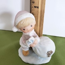 Home Interiors Boy with Sack of Toys #15613 Porcelain Homco Very Good Co... - $4.94