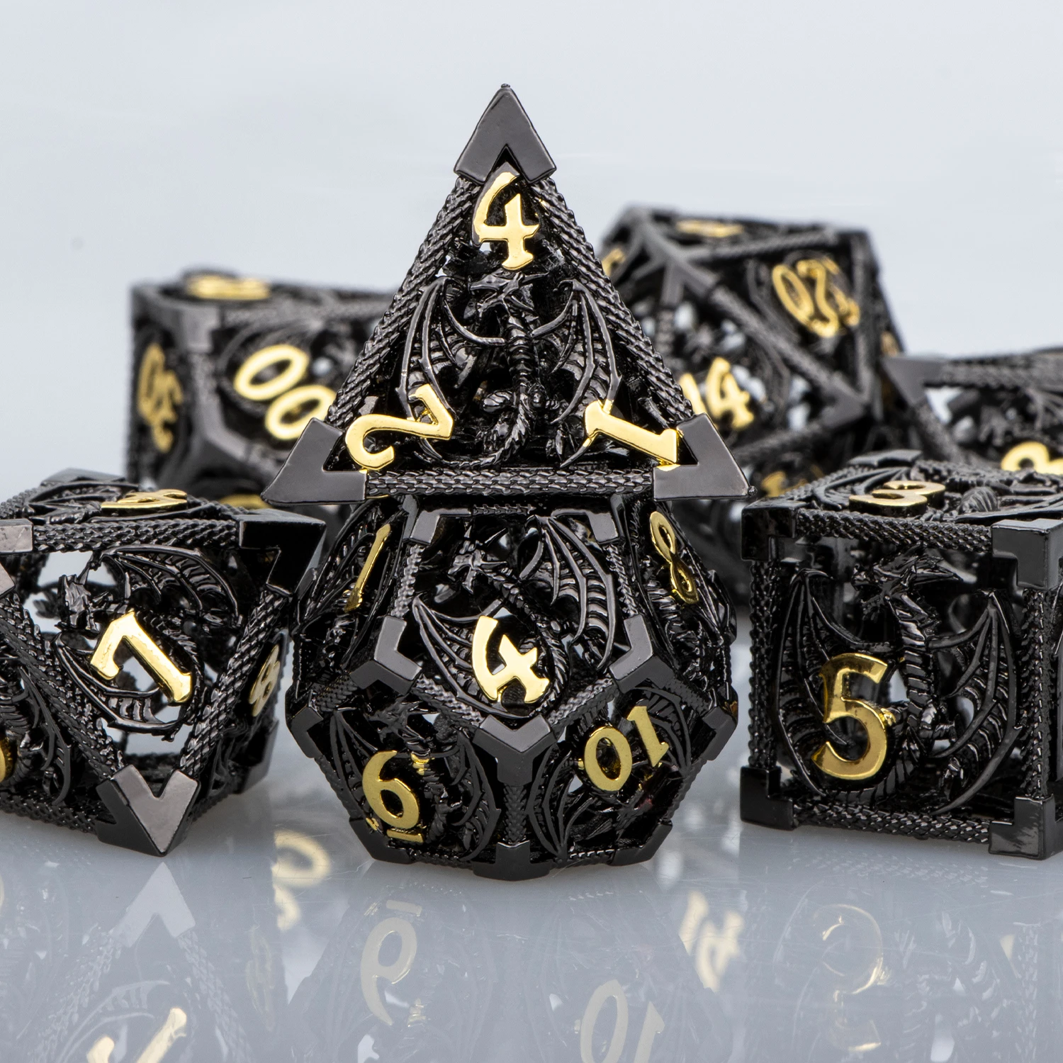 House Home Metal DND Dice Set Dungeon and Dragon Gifts Hollow D&amp;D Dice Set RPG L - £19.98 GBP