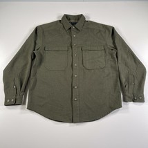 ExOfficio Shirt Mens M Dark Green Long Sleeve Spread Button Down Soft - £16.86 GBP