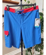 Just Keep Livin Men Blue Polyester Solid Logo Print Pull On Swimwear Sho... - $61.54 CAD