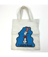 Vtg 80s DR SUESS I Love to Read Library Book Canvas Tote Bag Cat in Hat ... - £13.90 GBP