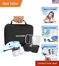Versatile Lighted Head Magnifier for Crafts with 4 LED Lights &amp; Storage ... - $840.68 MXN