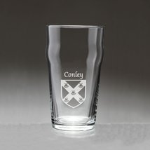 Conley Irish Coat of Arms Pub Glasses - Set of 4 (Sand Etched) - £54.23 GBP