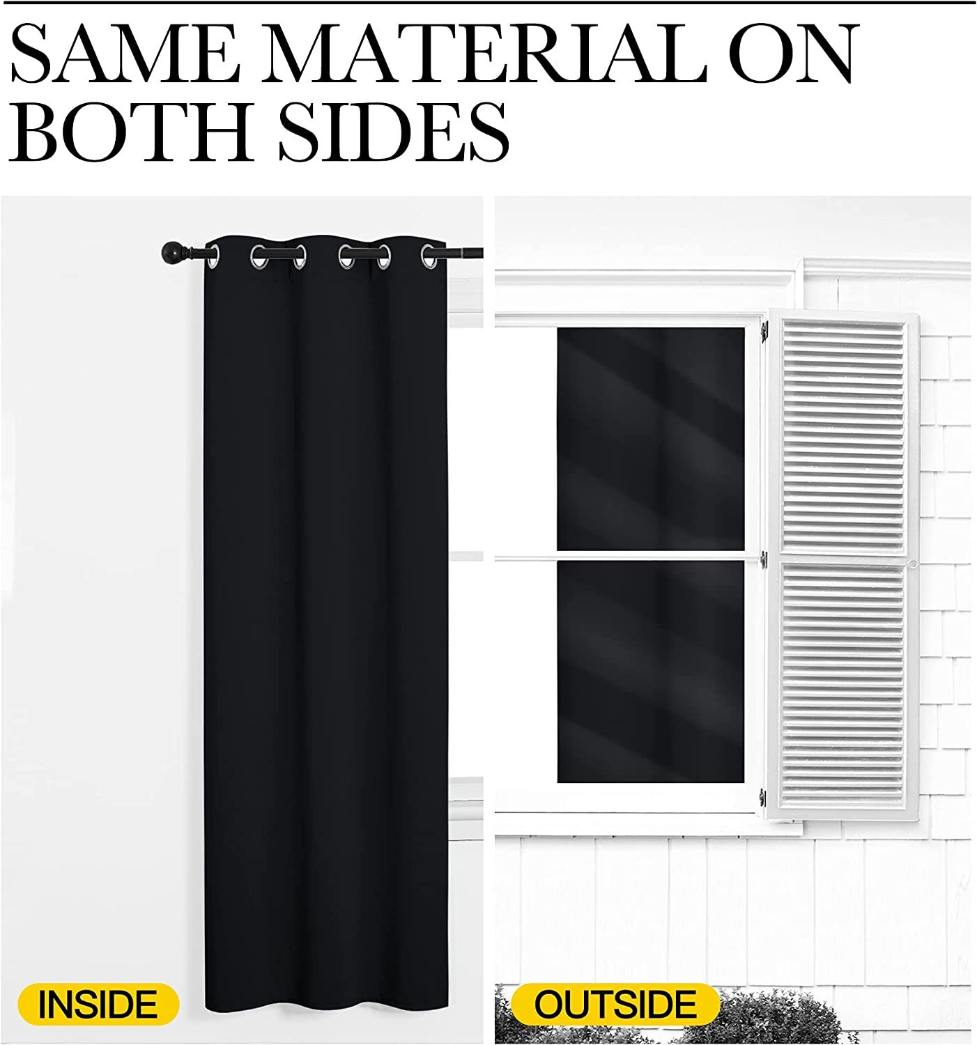 Black Solid Thermal Insulated Grommet Blackout Drapery Panels For, Black). Curtains & Drapes