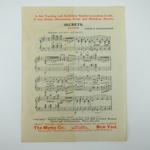 Sheet Music Sampler The Myrex Co Secrets, Morning Star, Song of Sea Antique 1911 - $9.99