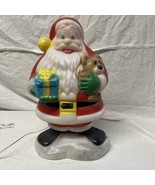 Vintage General Foam Lighted Santa Claus Blow Mold Gift Present Teddy Be... - €43,21 EUR