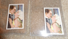 Lot of 2 1935 Gallagher Ltd Shots from Famous Films Jean Harlow Cigarette Cards - £17.99 GBP