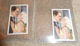 Lot of 2 1935 Gallagher Ltd Shots from Famous Films Jean Harlow Cigarett... - £18.13 GBP