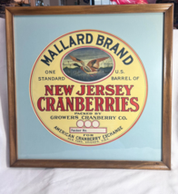 Mallard Brand New Jersey Cranberries One Standard Barrel Label Matted &amp; ... - $49.95