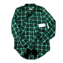 NWT Equipment Essential Tie Neck in Emerald Envy Plaid Silk Button Down Shirt S - £93.81 GBP