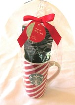 Starbucks Mermaid Red White Stripe Coffee Mug Cup Soup 16 Ounces 2019 FREE CD - £22.12 GBP