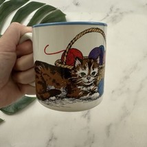 Potpourri Press Vintage 90s Home is Where The Cat Coffee Mug White Yarn ... - $19.79