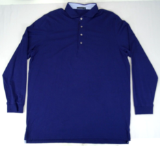 Greyson Shirt Mens 2XL Navy Blue Golf Polo Long Sleeve Button Pocket Casual - $28.45