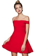 Teeze Me Junior Off Shoulder A Line Party Dress Color Red Size 13/14 - £35.10 GBP