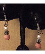 Vintage Hand Crafted 1970s Pink Multi Faceted Rhodonite Silver Pearl Bea... - €29,13 EUR