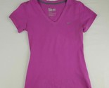 Nike Dri-FIT Women&#39;s V-Neck T-Shirts Size XS Purple TO28 - £6.18 GBP