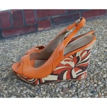 Charlotte Russe Wedges - Retro Orange Slingback Wedges - Size 9 - £12.76 GBP