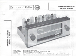1956 HARMAN-KARDON A-400 Tuner Tube Fm Radio Photofact Manual Schematic A400 Vtg - £7.90 GBP