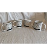 SAKURA  Port of Call SERENADE Coffee Cup/Mug Set of 4 EUC Navy Gray Whit... - £15.59 GBP