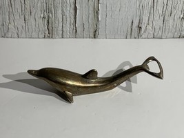 Vintage Dolphin Shape Bottle Opener 6.5&quot;L Middle &amp; Tail 2 Different Open Way - £15.21 GBP