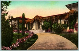 Hotel El Mirasol Driveway Santa Barbara CA Hand Colored Albertype Postcard J9 - £11.41 GBP