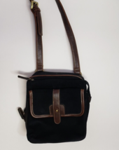 Crossbody Organizer Shoulder Bag Black Corduroy - £11.75 GBP
