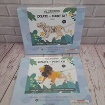 Lot Of 2, Allessimo 3D Wooden Puzzle Paint Craft Model Lion &amp; Tiger New - $18.18